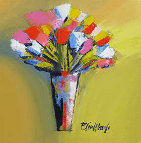 Original Flowers by Elise Wessels with Palette knife (600 x 600)!!