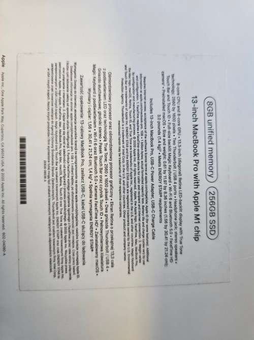 MacBook Pro M1 Chip 256GB