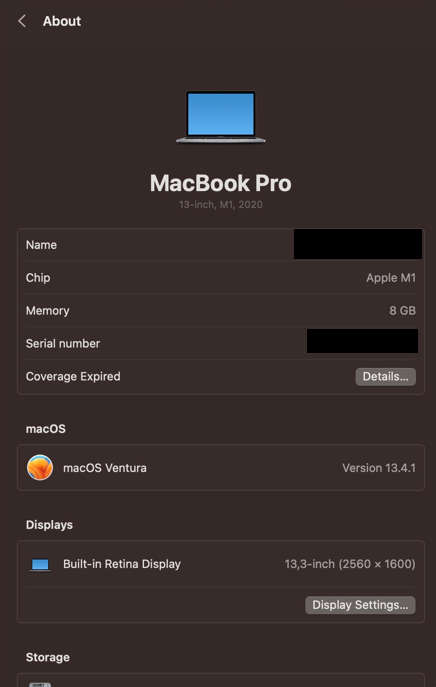 MacBook Pro M1 Chip 256GB