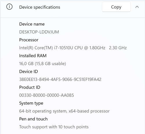 DELL XPS 13 7390 Touch Screen