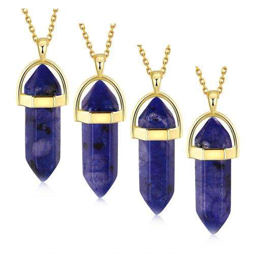 New 18K RGP in yellow gold, Ladies Natural stone pendant with Free chain included