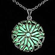 925 Sterling Silver Filled Glow in the dark pendant with filigree design work