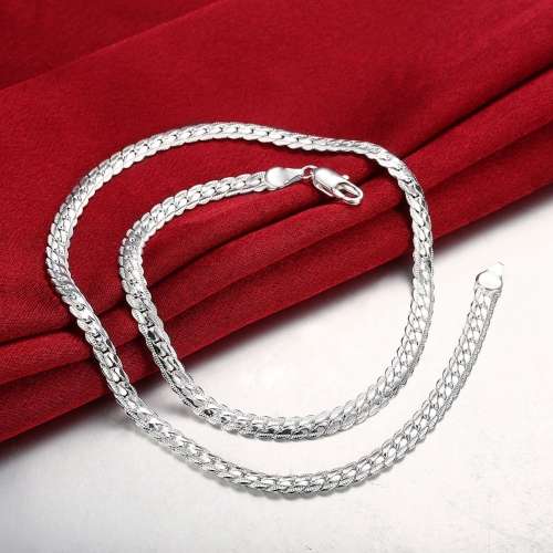 New 925 Sterling silver filled Ladies plain design Necklace + Option of matching bracelet