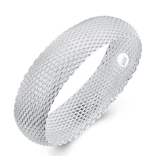 New 925 Sterling silver filled Chunky mesh design bangle