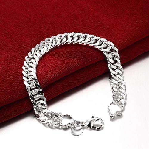 New 925 Sterling silver filled Chunky plain design link bracelet, +-8mm wide