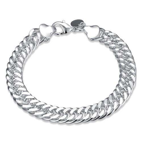 New 925 Sterling silver filled Chunky plain design link bracelet, +-8mm wide