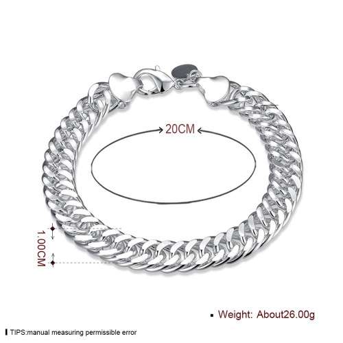 New 925 Sterling silver filled Chunky plain design link bracelet, +-8mm wide