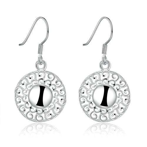 New 925 Sterling silver filled Circle earrings with filigree detail