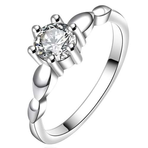 New 925 Sterling Silver filled 1ct Crystal engagement style ring