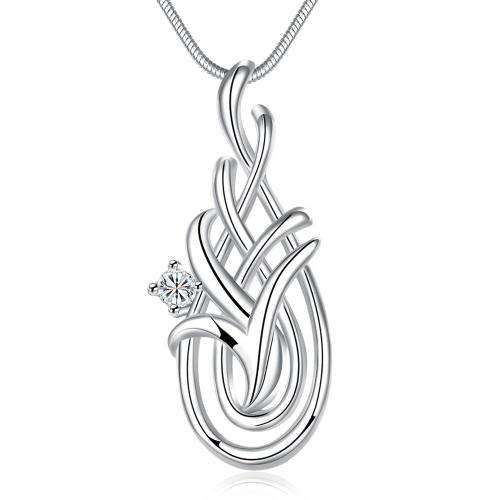 New 925 Sterling Silver filled Ladies pendant with crystal detail and FREE chain included