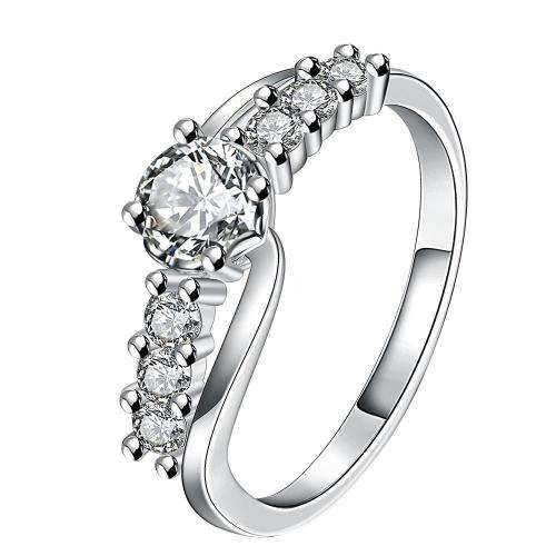 New 925 Sterling Silver filled Ladies Engagement style ring with 1ct Genuine AAA crystal