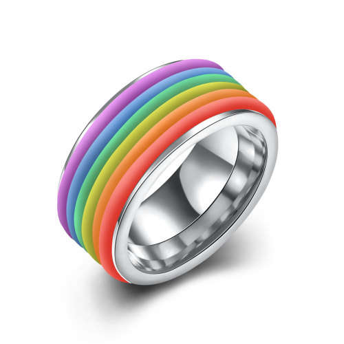 New titanium steel, Pride ring, size us 8