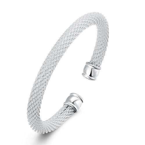 New 925 Sterling silver filled ladies Mesh style cuff bangle