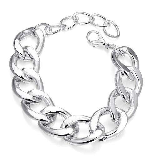 New 925 sterling silver filled Chunky plain link design bracelet