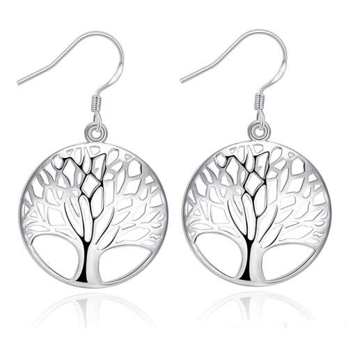 New 925 Sterling Silver filled Tree of life design earrings
