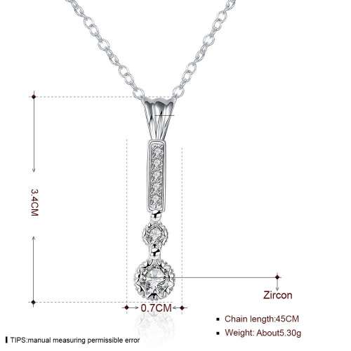 New 925 Sterling Silver filled ladies dangle crystal pendant with FREE chain included