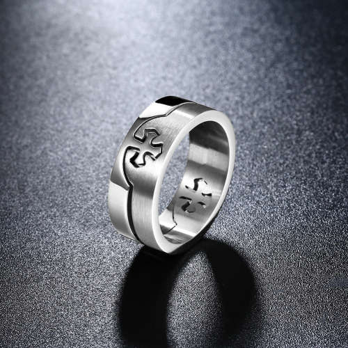 New titanium steel, Interlinked Cross Ring , size US 9