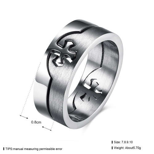 New titanium steel, Interlinked Cross Ring , size US 9
