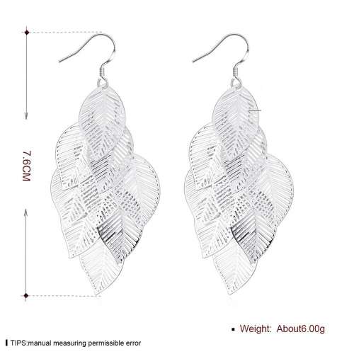 New 925 Sterling silver filled Ladies multi tier leaf design earrings