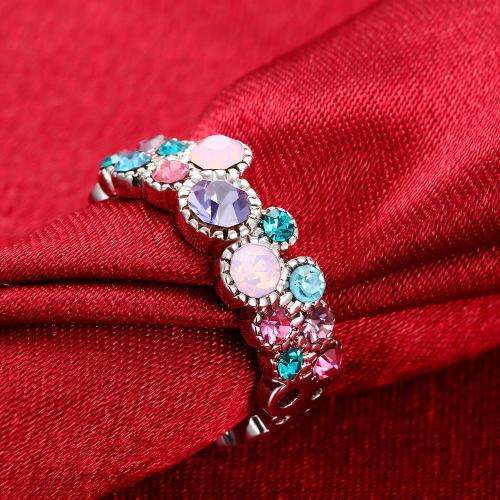 New 18K RGP in white gold, ladies color Summer ring with AAA genuine crystals