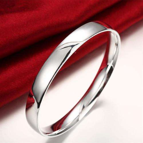New 925 Sterling silver filled stamped ladies plain design bangle