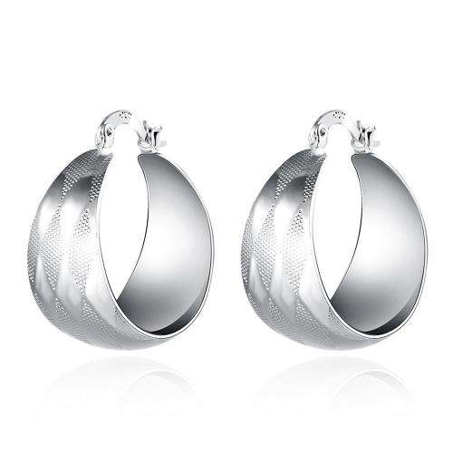 New 925 Sterling silver filled Ladies hoop earrings with detail work design