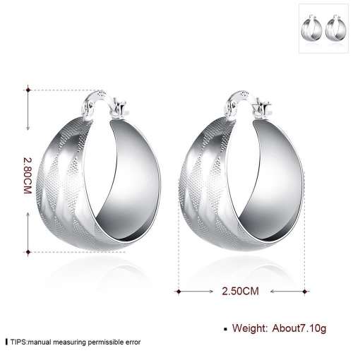 New 925 Sterling silver filled Ladies hoop earrings with detail work design
