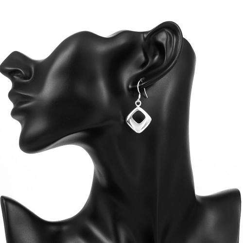 New 925 Sterling silver filled ladies Diamond design dangle earrings