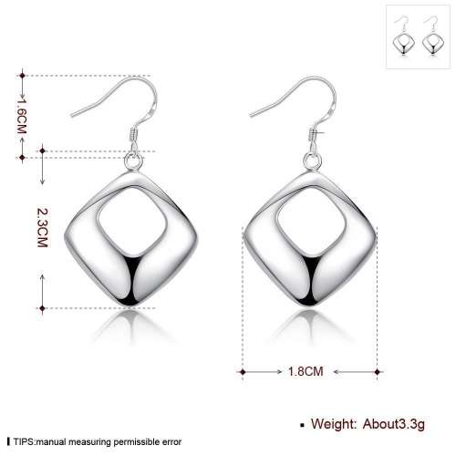 New 925 Sterling silver filled ladies Diamond design dangle earrings