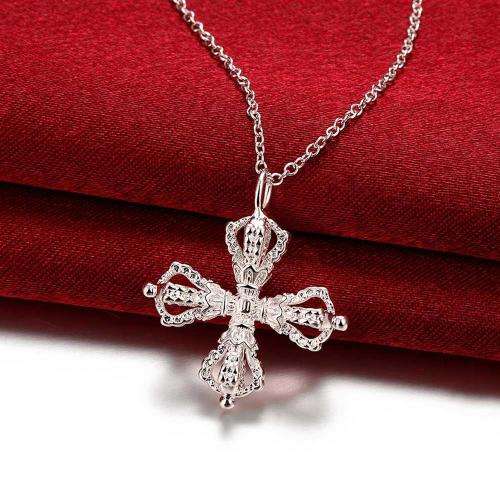 New 925 Sterling silver filled Chunky cross design pendant with FREE chain included