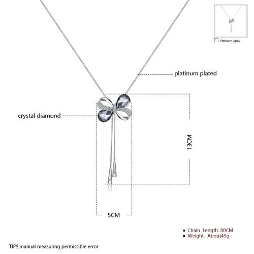 New Extra Long Chunky Ladies pendant with Grey color AAA Crystals