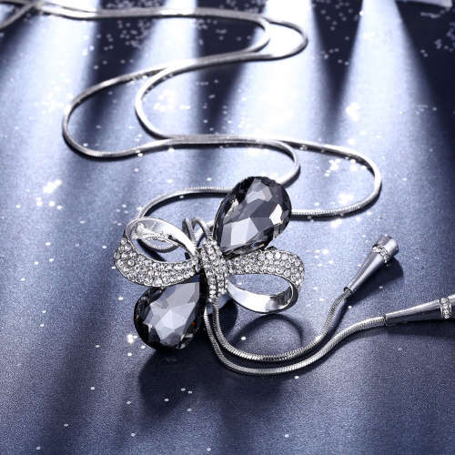 New Extra Long Chunky Ladies pendant with Grey color AAA Crystals