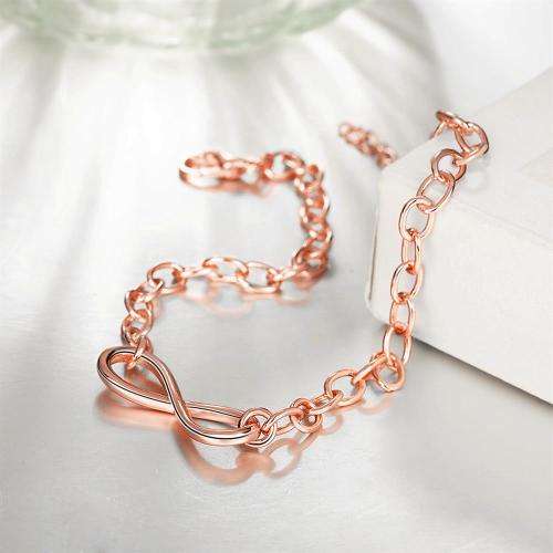18K RGP ladies Infinity style bracelet with crystal detail