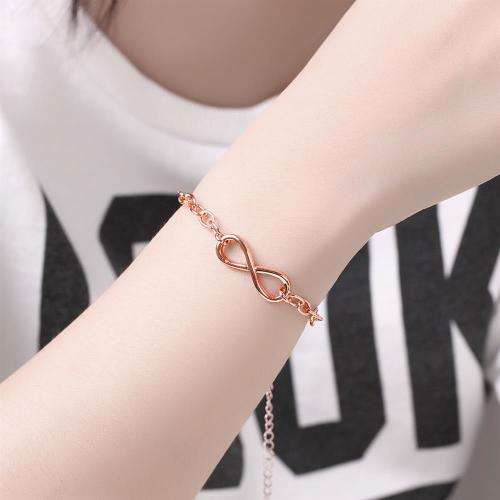 18K RGP ladies Infinity style bracelet with crystal detail