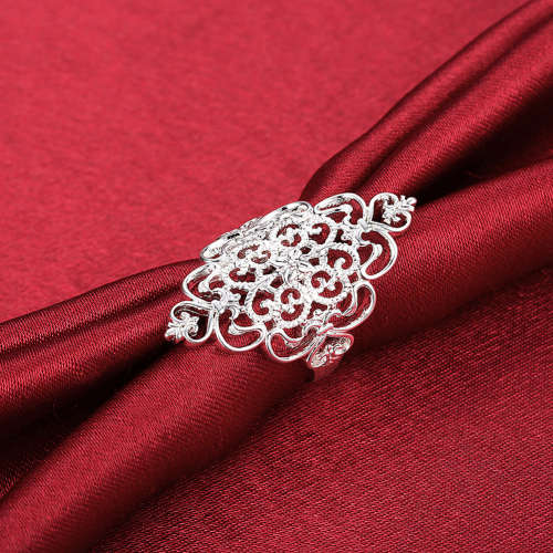 New 925 Sterling Silver filled Chunky filigree detail ring