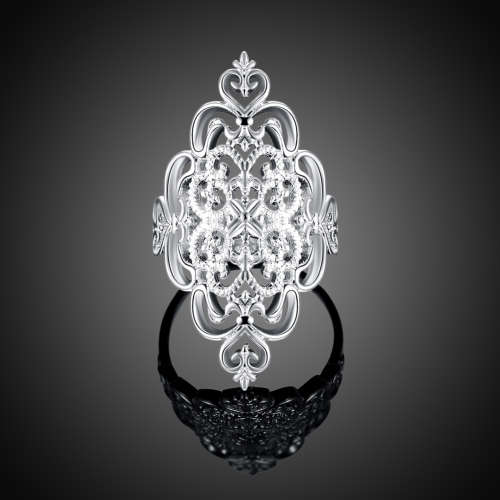 New 925 Sterling Silver filled Chunky filigree detail ring