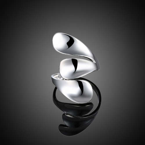 New 925 Sterling Silver filled Wave design Chunky ring