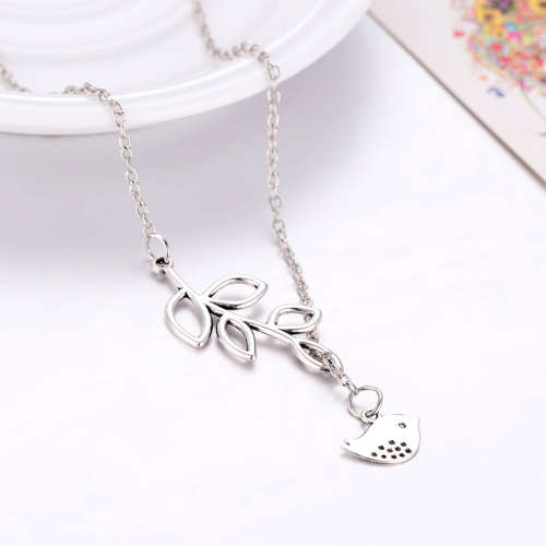 New 925 sterling silver plated Branch and Bird necklace with chain included