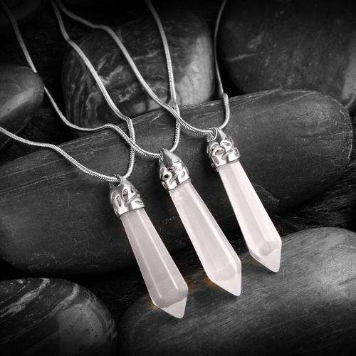 New 925 sterling silver plated White Opal stone necklace