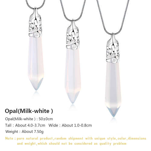 New 925 sterling silver plated White Opal stone necklace