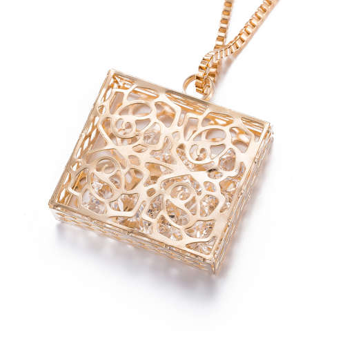 Chunky Ladies filigree pendant with chain included
