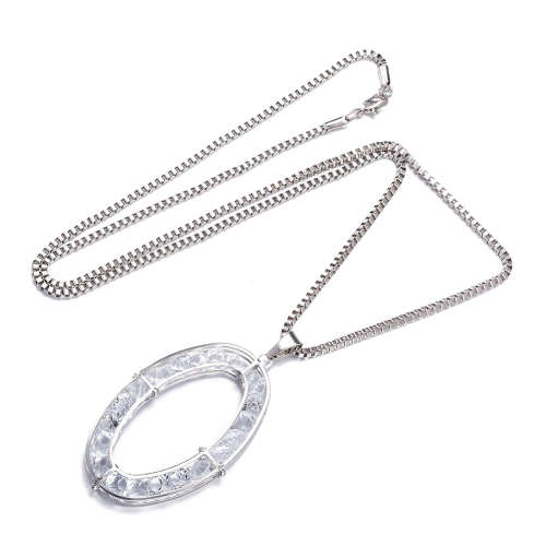 Chunky Ladies pendant lined with crystal detail plus chain included