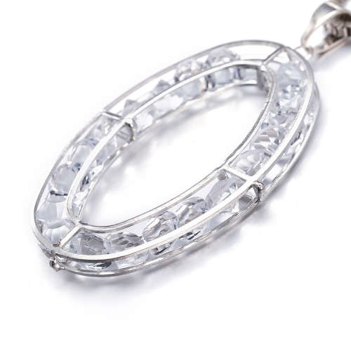 Chunky Ladies pendant lined with crystal detail plus chain included