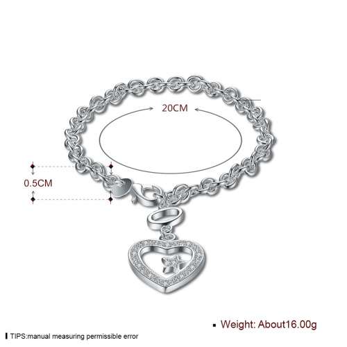 New, Gorgeous 925 sterling silver filled Star of My Heart style charm bracelet