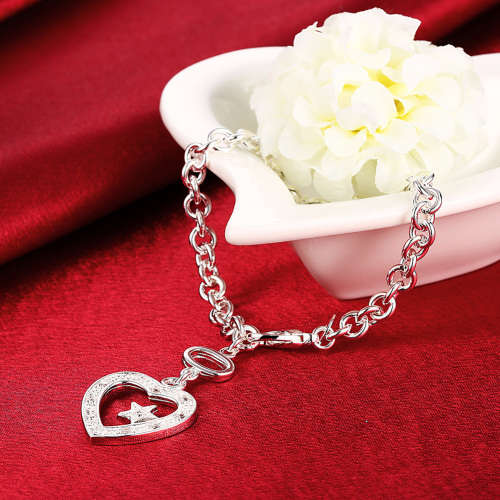 New, Gorgeous 925 sterling silver filled Star of My Heart style charm bracelet