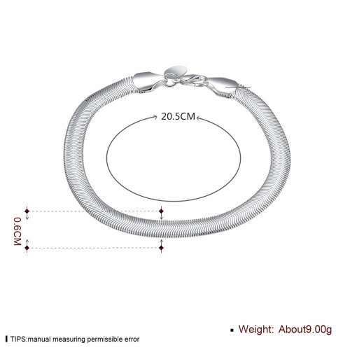 New, 925 sterling silver filled Snake style plain bracelet