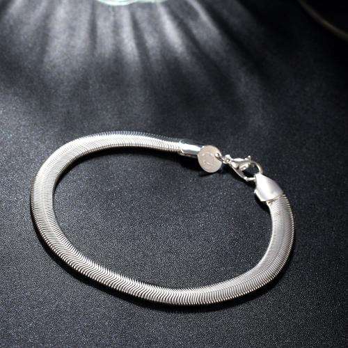 New, 925 sterling silver filled Snake style plain bracelet
