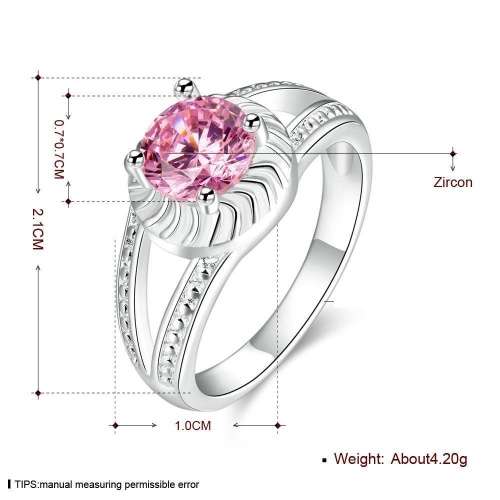 New 925 sterling silver filled Ladies pink engagement style ring