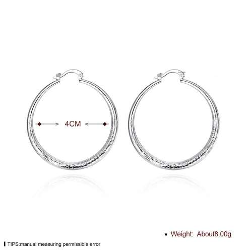 New 925 Sterling silver filled Chunky Ladies 4cm Hoop Earrings, with fine detail design