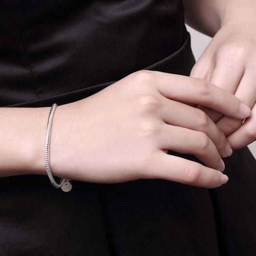 New, 925 Sterling silver filled Plain design rope snake chain bracelet